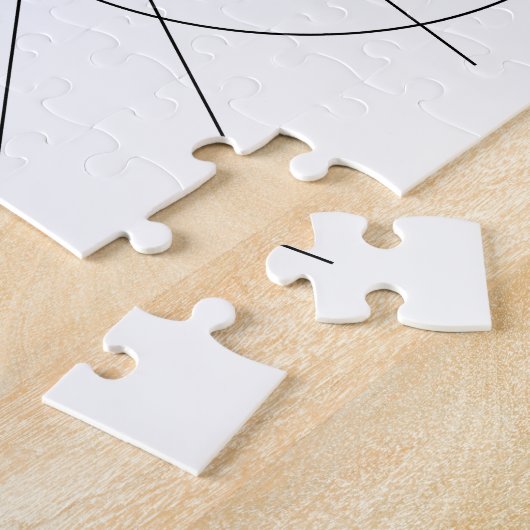 白黒幾何学的-最小主義の線画 ジグソーパズル (側面)