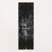 白黒幾何学輝く抽象芸術モノグラム ヨガマット (正面)