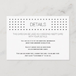 白黒幾何結婚詳細挿入カード エンクロージャーカード