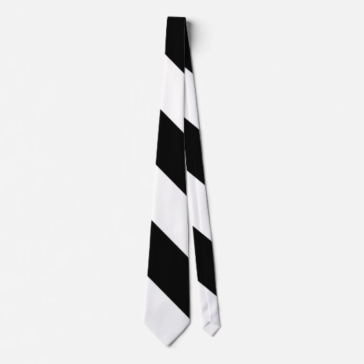 白黒広い大学ストライプ ネクタイ (正面)