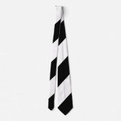 白黒広い連隊ストライプ ネクタイ (裏面)