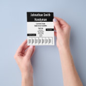 白黒広告宣伝用テンプレート チラシ (手)