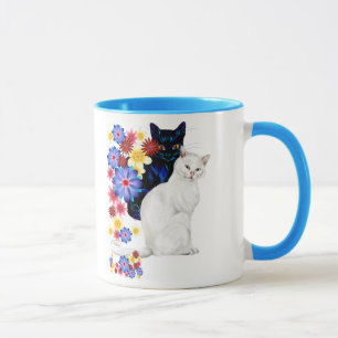白黒庭の猫ちゃんのマグ マグカップ