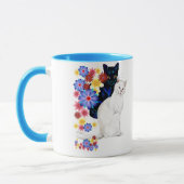 白黒庭の猫ちゃんのマグ マグカップ (左)