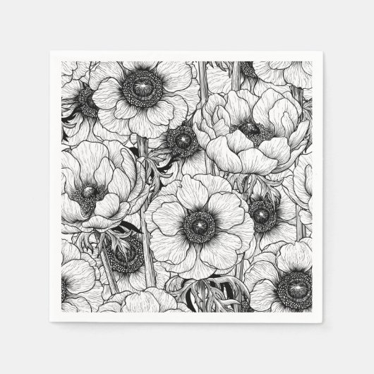 白黒庭園 スタンダードカクテルナプキン (正面)