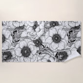 白黒庭園 ビーチタオル (正面)