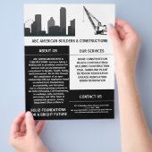 白黒建築広告のプロモーション チラシ (手)