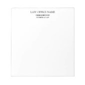 白黒弁護士ビジネスプロファイル ノートパッド (正面)