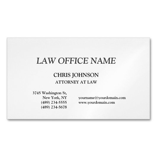 白黒弁護士名刺 マグネット名刺 (正面)