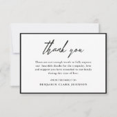 白黒弔問シンプル悔やみや弔慰葬儀 サンキューカード (正面)