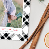 白黒引き抜き格子模様クリスマスフォト シーズンカード