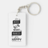 白黒引用文があなたを幸せにすることをより多くする キーホルダー (裏面)