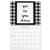 白黒引用文タイポグラフィ カレンダー (3月 2026)