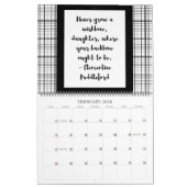 白黒引用文タイポグラフィ カレンダー (2月 2026)