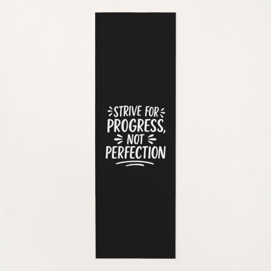 白黒引用文 やる気を起こさせる ヨガマット (正面)