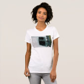 白黒強打された抽象芸術はTシャツを印刷しました Tシャツ (正面フル)