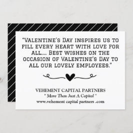 白黒従業員事務所バレンタインデー カード