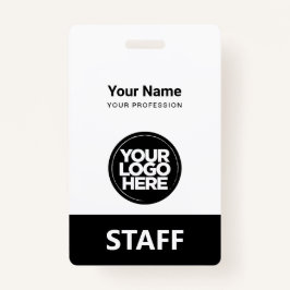 白黒従業員名会社ロゴQrコード バッジ