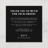 白黒得好素晴らしき感謝してい スクエア名刺 (裏面)