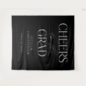 白黒応援からGrad Photo Backdrop タペストリー (正面(横))