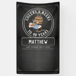 白黒応援とビール40歳の誕生日 横断幕