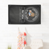 白黒応援とビール50誕生日 横断幕 (インサイチュ)