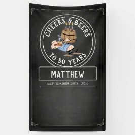 白黒応援とビール50誕生日 横断幕