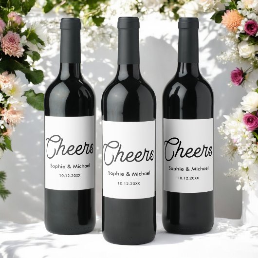 白黒応援シンプルワインラベル ワインラベル