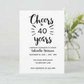 白黒応援～40歳の誕生日 招待状 (スタンド正面)