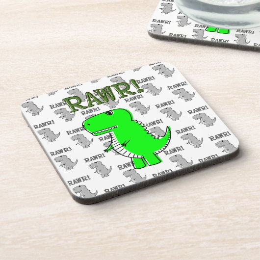 白黒怒のパターンで可愛いTレックス コースター (左側)