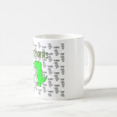 白黒怒のパターンで可愛いTレックス コーヒーマグカップ (正面右)