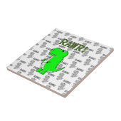 白黒怒のパターンで可愛いTレックス タイル (側面)