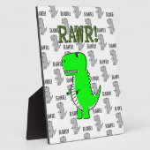 白黒怒のパターンで可愛いTレックス フォトプラーク (側面)