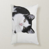 白黒思慮型子猫アクセント枕 アクセントクッション (正面(垂直))