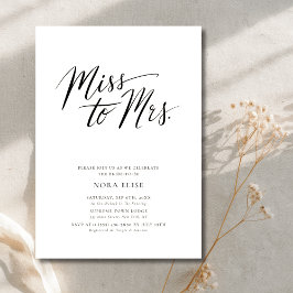 白黒恋しく思書ブライダルシャワー 招待状