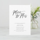 白黒恋しく思書ブライダルシャワー 招待状 (スタンド正面)