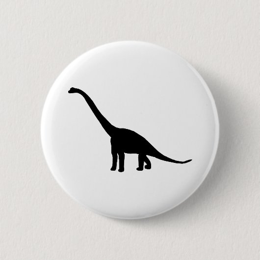 白黒恐竜のBrontosaurus 缶バッジ (正面)