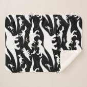 白黒恐竜パターン シェルパブランケット (正面(横))