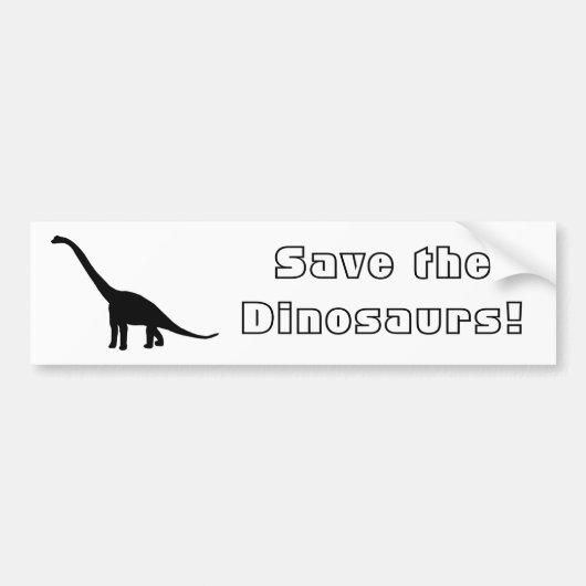 白黒恐竜|のBrontosaurus バンパーステッカー (正面)