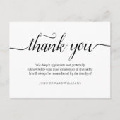 白黒悔やみや弔慰ありがとうはがき ポストカード (正面)