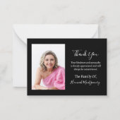 白黒悔やみや弔慰葬儀サンキューカード ノートカード (裏面)