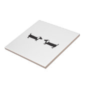 白黒愛のダックスフント タイル (側面)