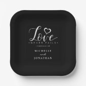 白黒愛は聖書の聖句を決して破らない結婚 ペーパープレート (正面)