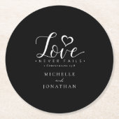 白黒愛は聖書の聖句を決して破らない結婚 ラウンドペーパーコースター (正面)