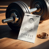 白黒愛らしいベビーフィットネスパーソナルトレーナー 名刺