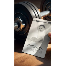 白黒愛らしいベビーフィットネスパーソナルトレーナー 名刺