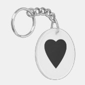 白黒愛ハートの設計 キーホルダー (正面左)