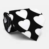 白黒愛ハートの設計 ネクタイ (ロール)
