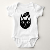 白黒愛北欧ことわざ ベビーボディスーツ (正面)