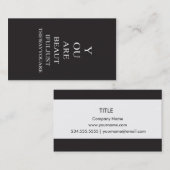 白黒愛感動的な引用文 名刺 (正面/裏面)